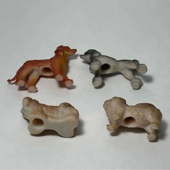 Set Of 4 Rubber Dog Figure Pencil Topper Poodle, Pekingese, Yorkie, Afghan Hound - Picture 14 of 14